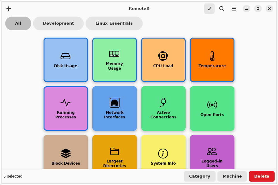 Multi-select mode with selected buttons and action bar